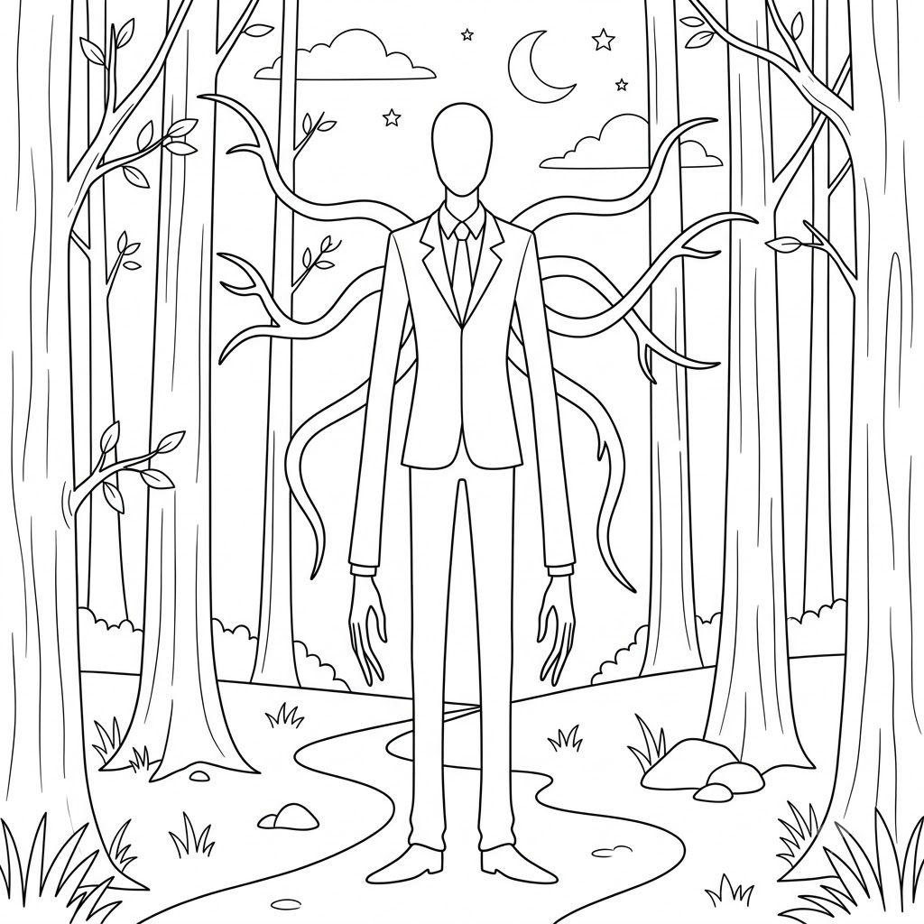 Slenderman da colorare thumbnail