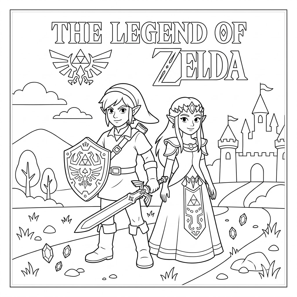 Zelda da colorare thumbnail