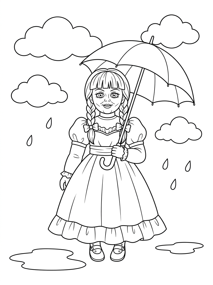 Annabelle disegno facile da colorare 1