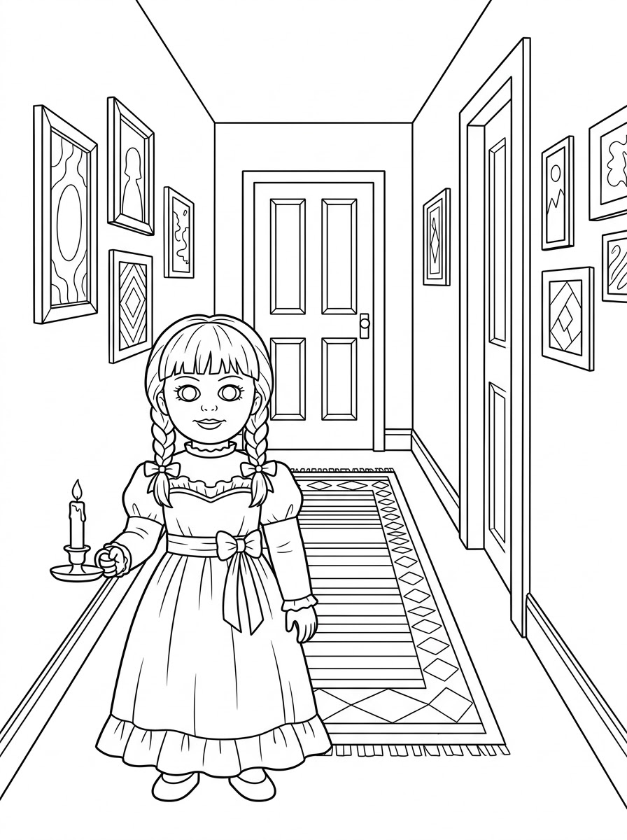 Annabelle disegno facile da colorare