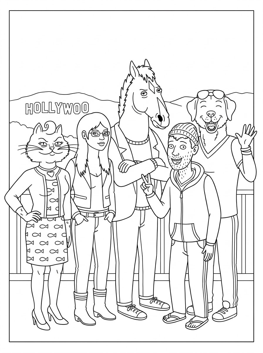 BoJack Horseman 10 immagini da colorare di BoJack Horseman