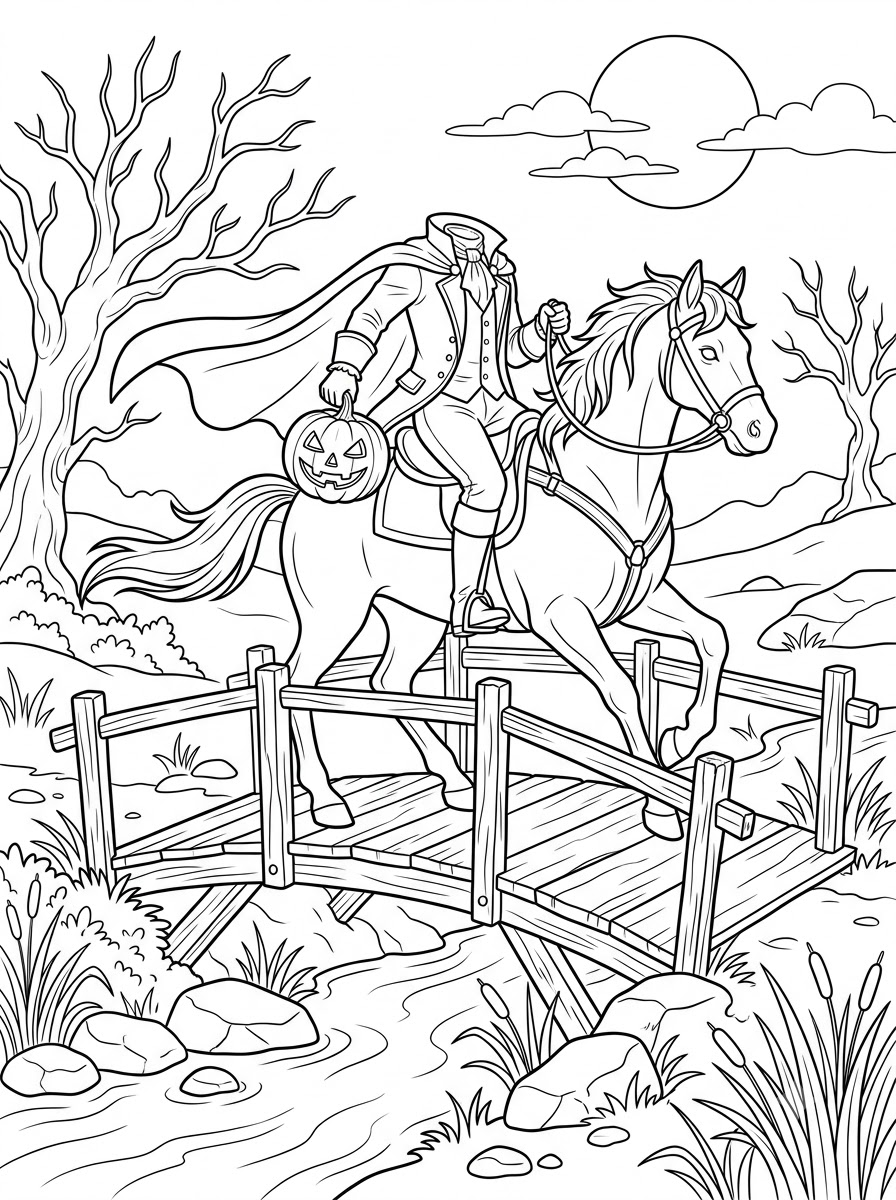 disegni Cavaliere senza testa da colorare pdf 1