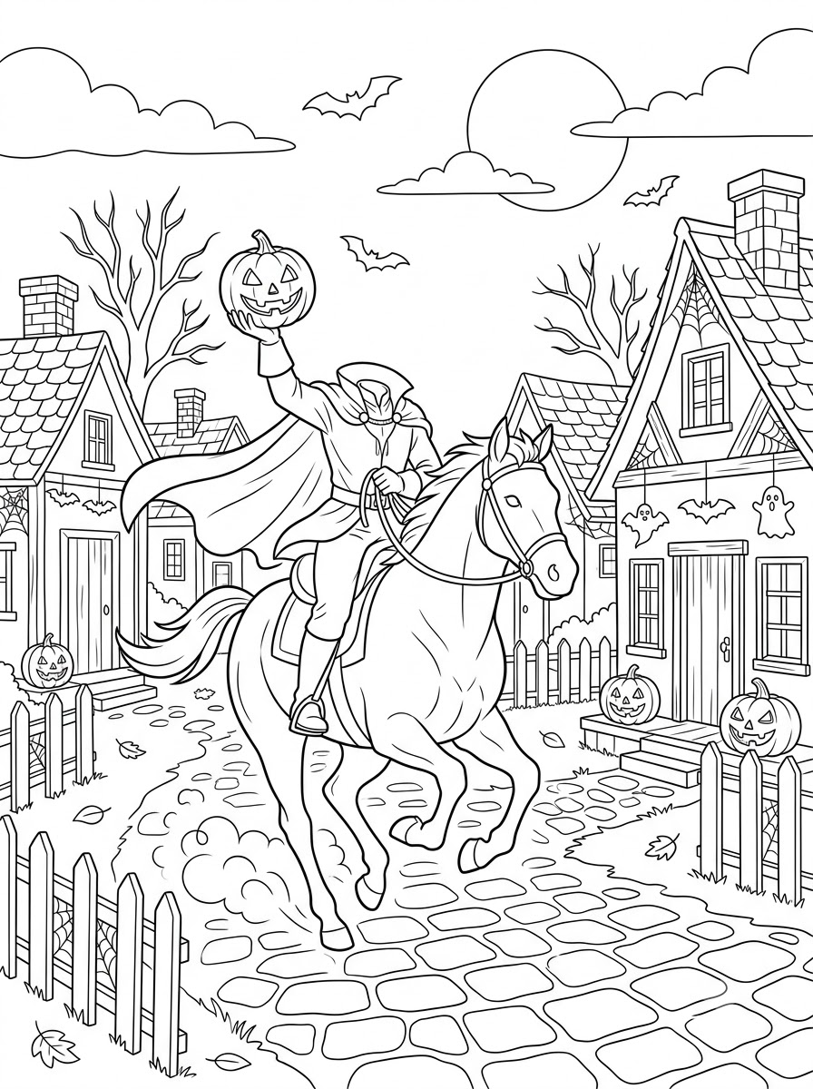 disegni da colorare gratis per bambini di Cavaliere senza testa 1