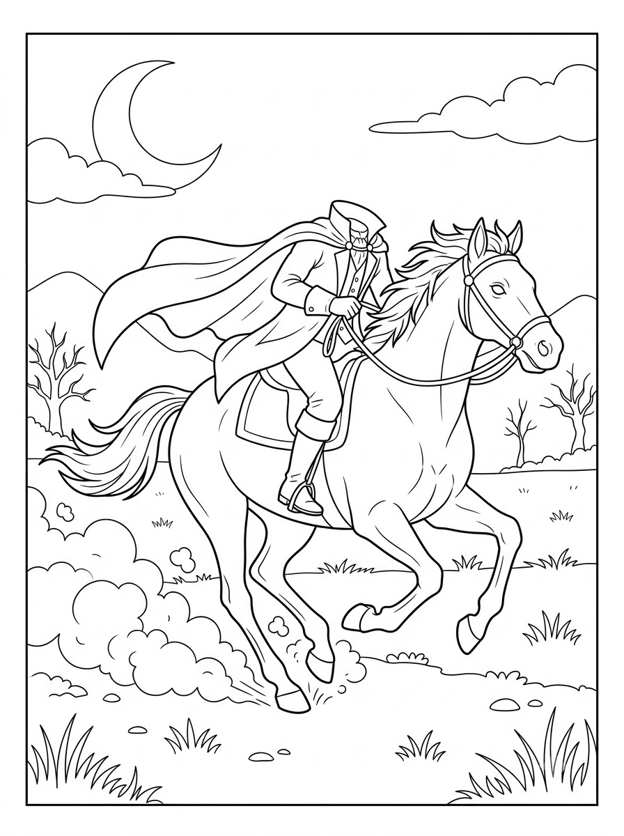 Cavaliere senza testa da colorare e stampare a4