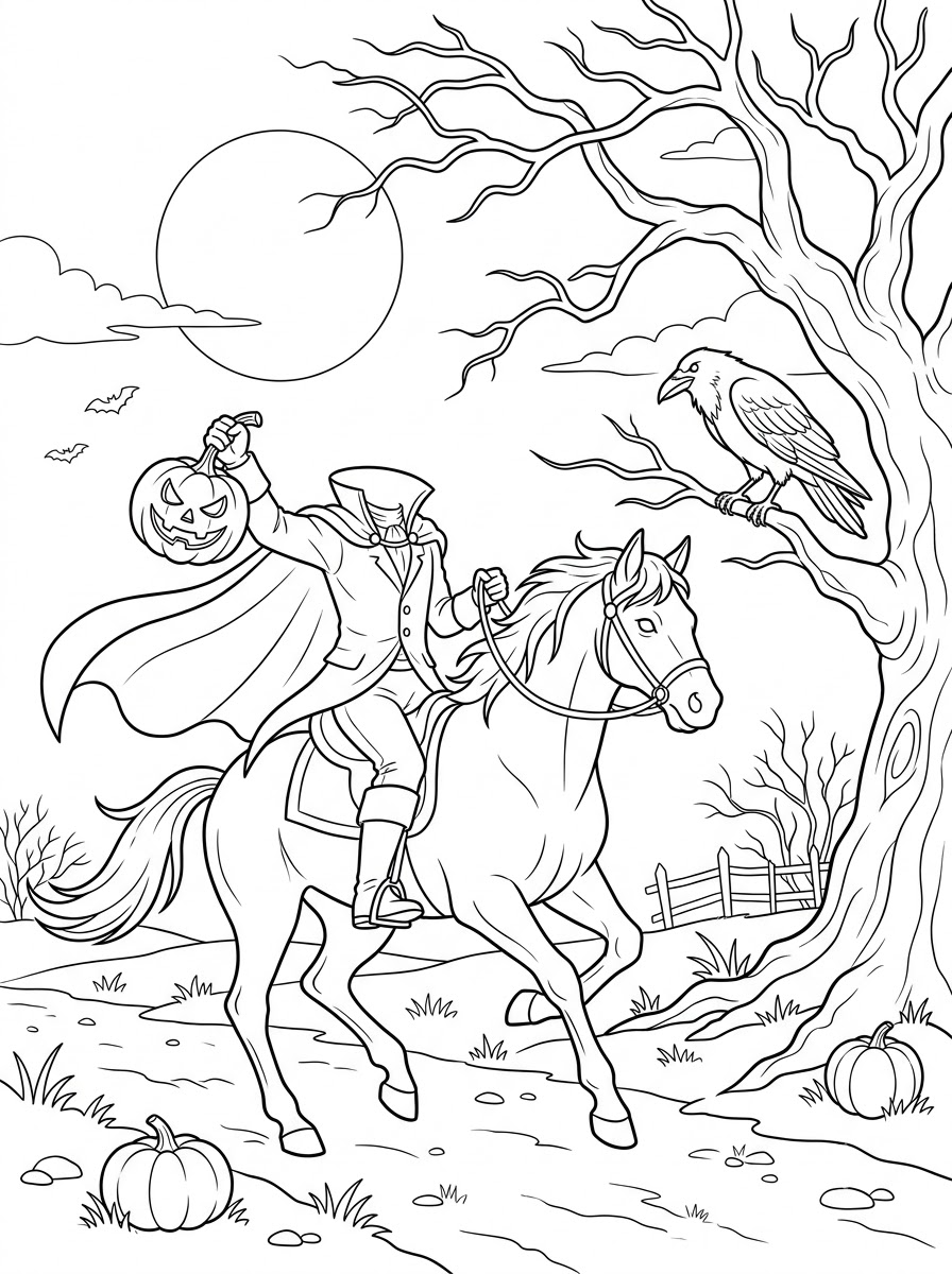 disegni da colorare gratis per bambini di Cavaliere senza testa