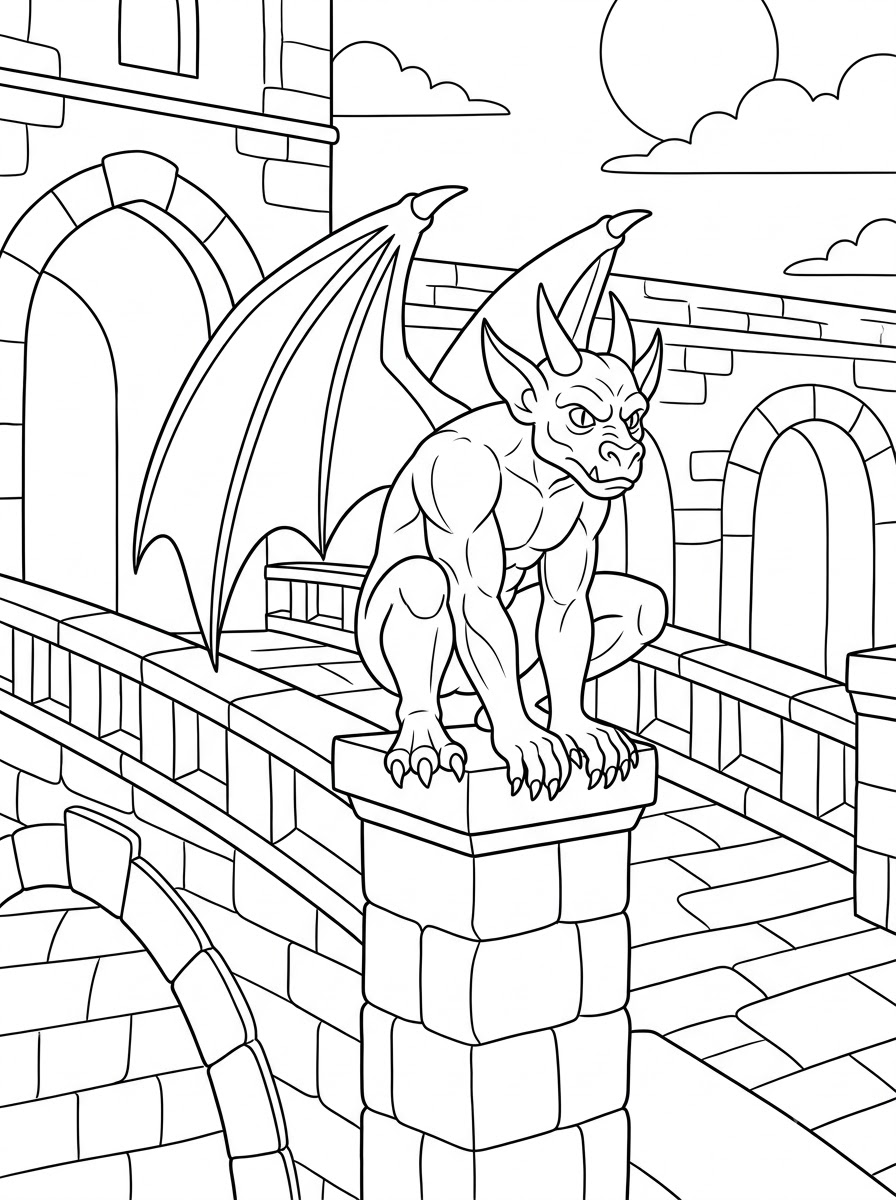 disegni da colorare Gargoyle da stampare