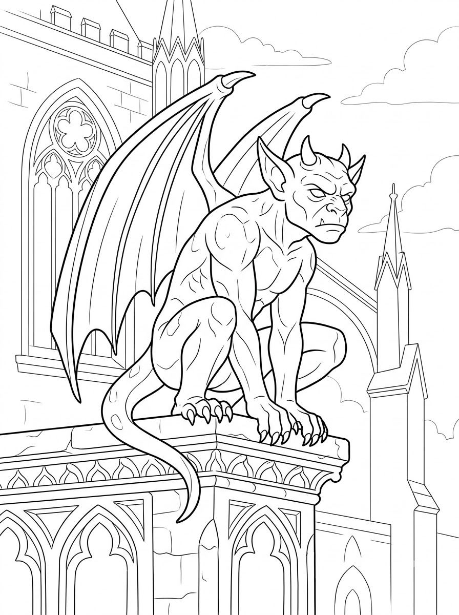 disegni da colorare gratis Gargoyle 1