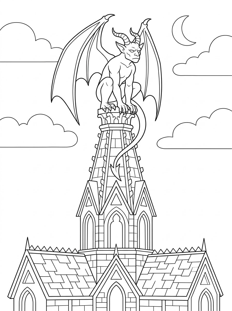 disegni da colorare gratis Gargoyle