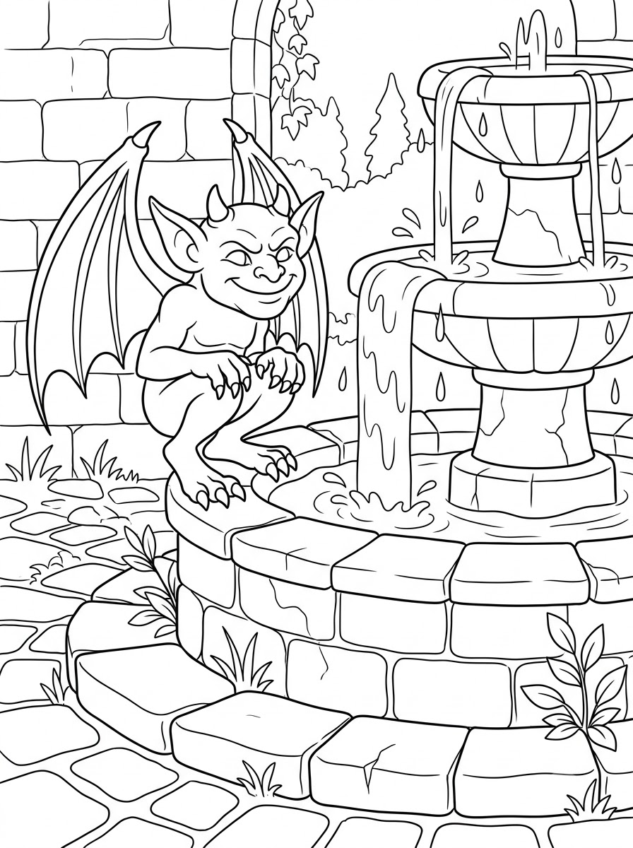 disegno Gargoyle da colorare per bambini
