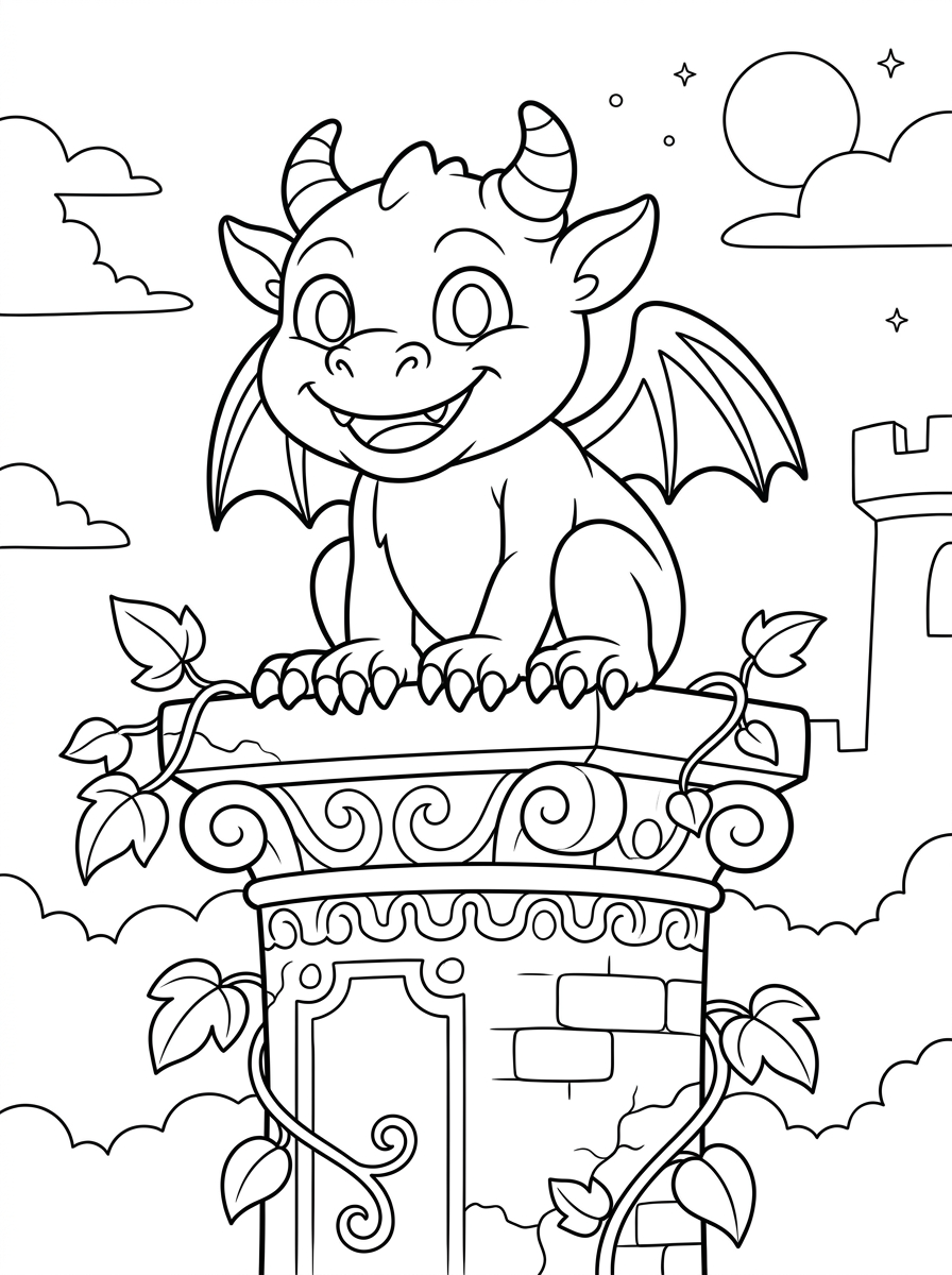 disegni di Gargoyle da colorare da stampare