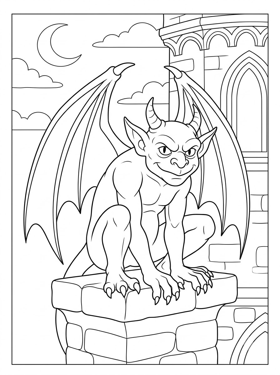 disegni da colorare Gargoyle per bambini