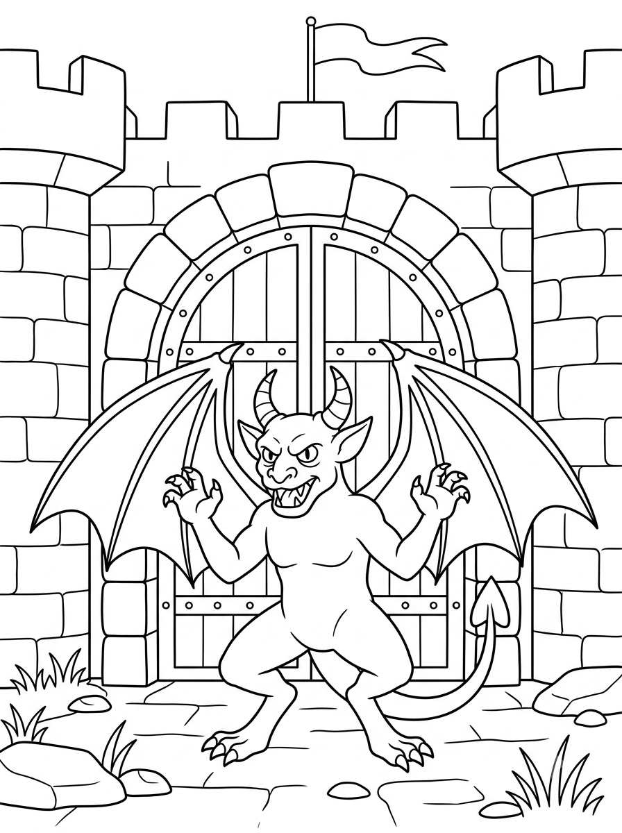 disegni facili di Gargoyle da colorare