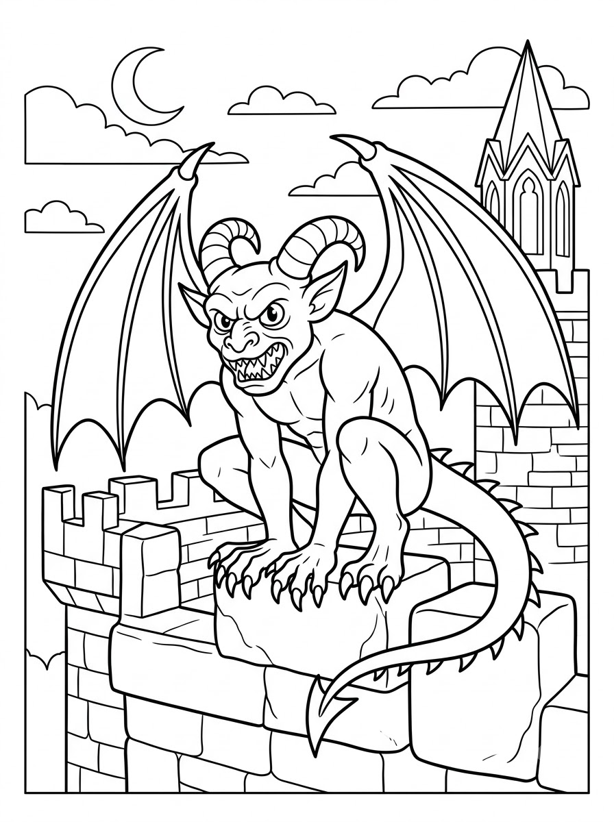 Gargoyle da colorare e stampare gratis