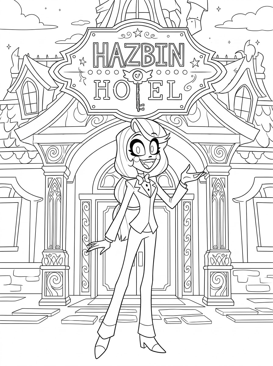 Hazbin Hotel disegni da colorare per bambini maschi