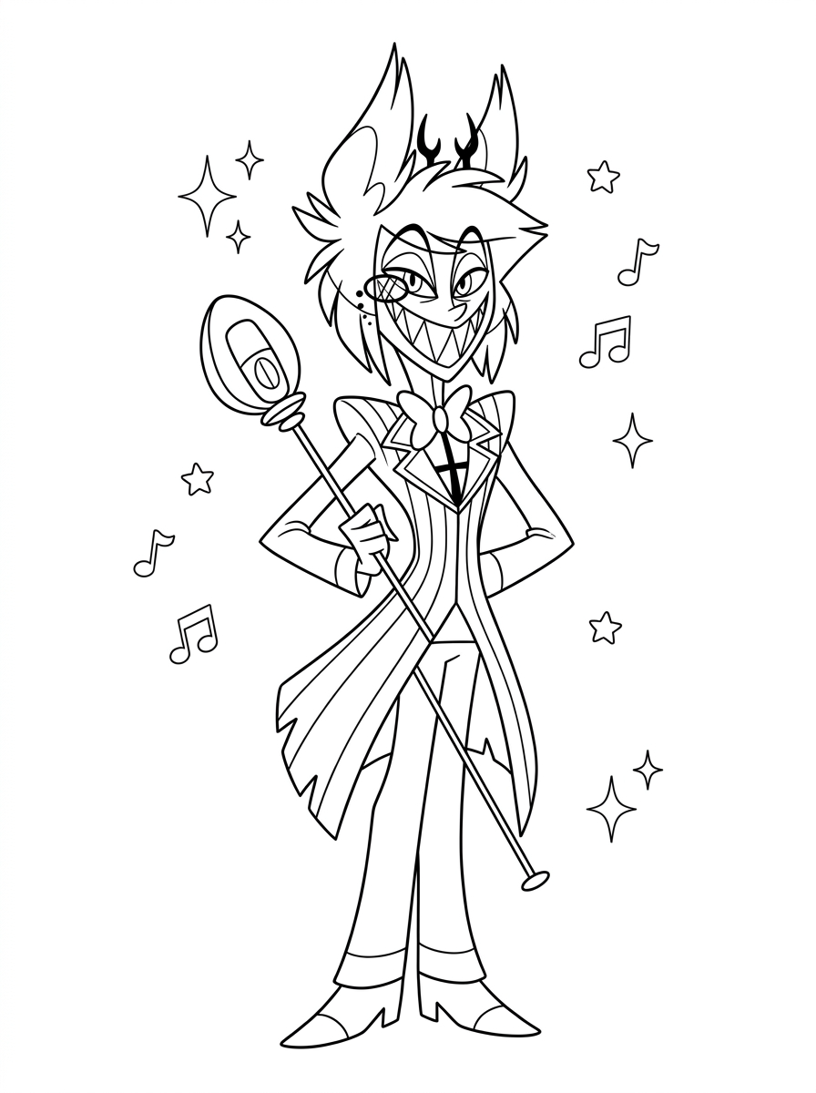 Hazbin Hotel disegno da colorare facile