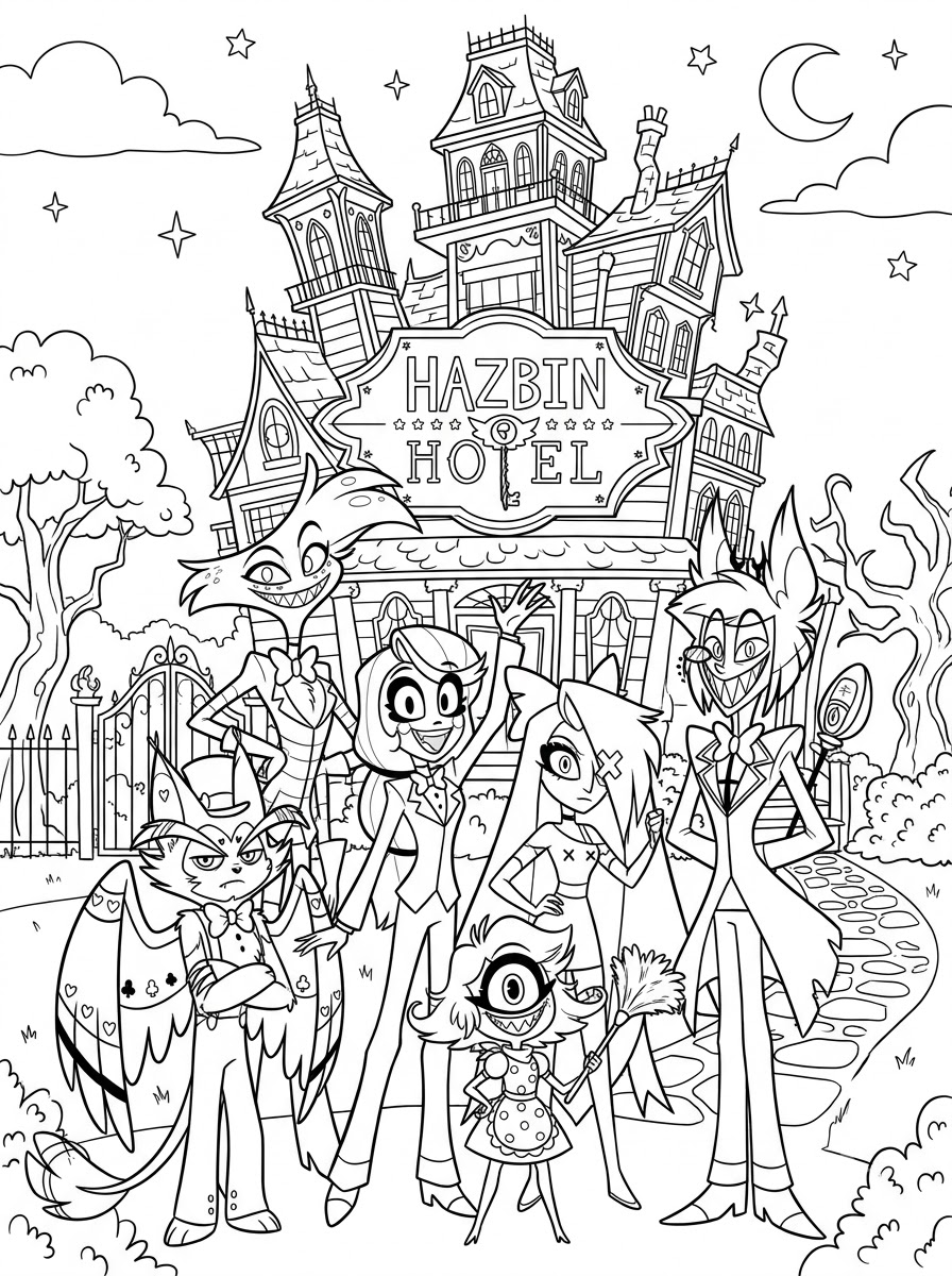 disegni da colorare per bambini pdf Hazbin Hotel