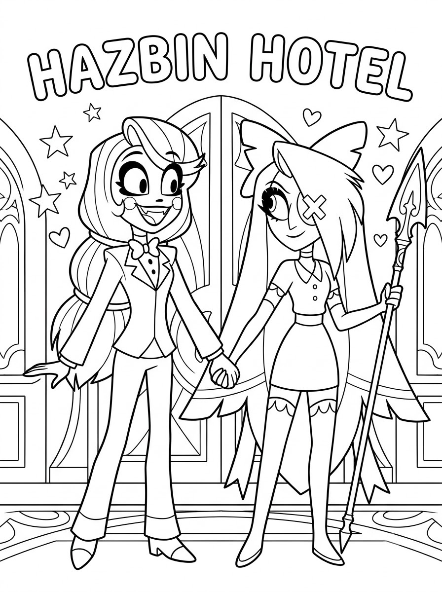 disegni da colorare gratis per bambini di Hazbin Hotel