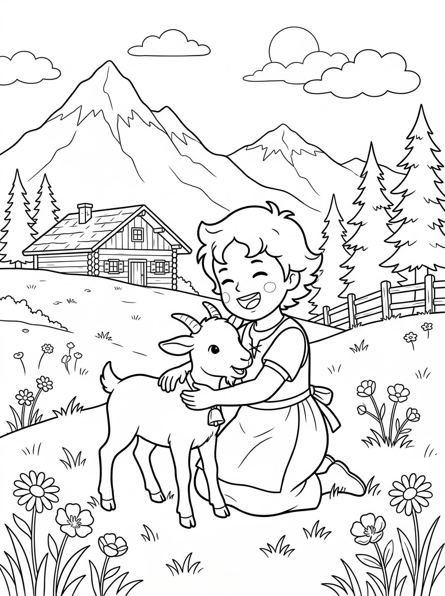 immagini da colorare Heidi gratis