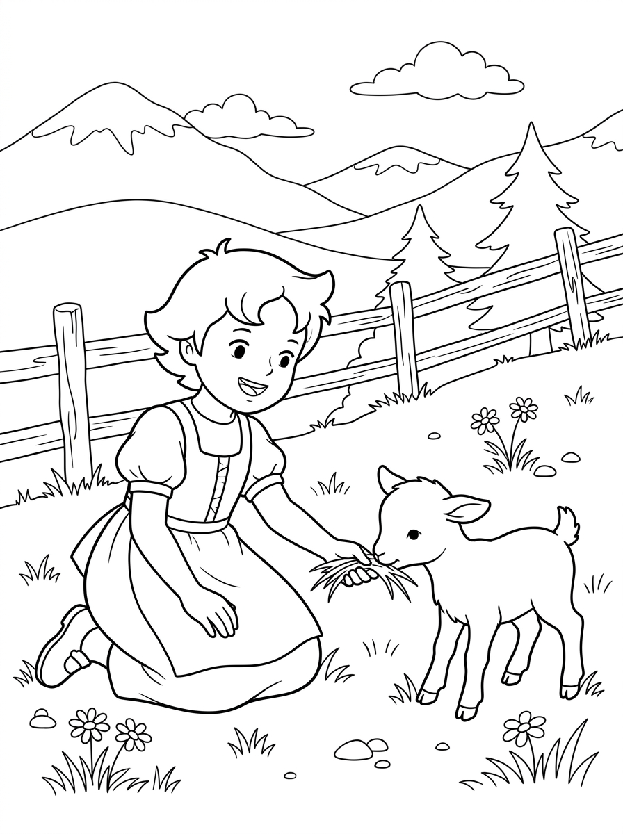 disegno Heidi da colorare e stampare