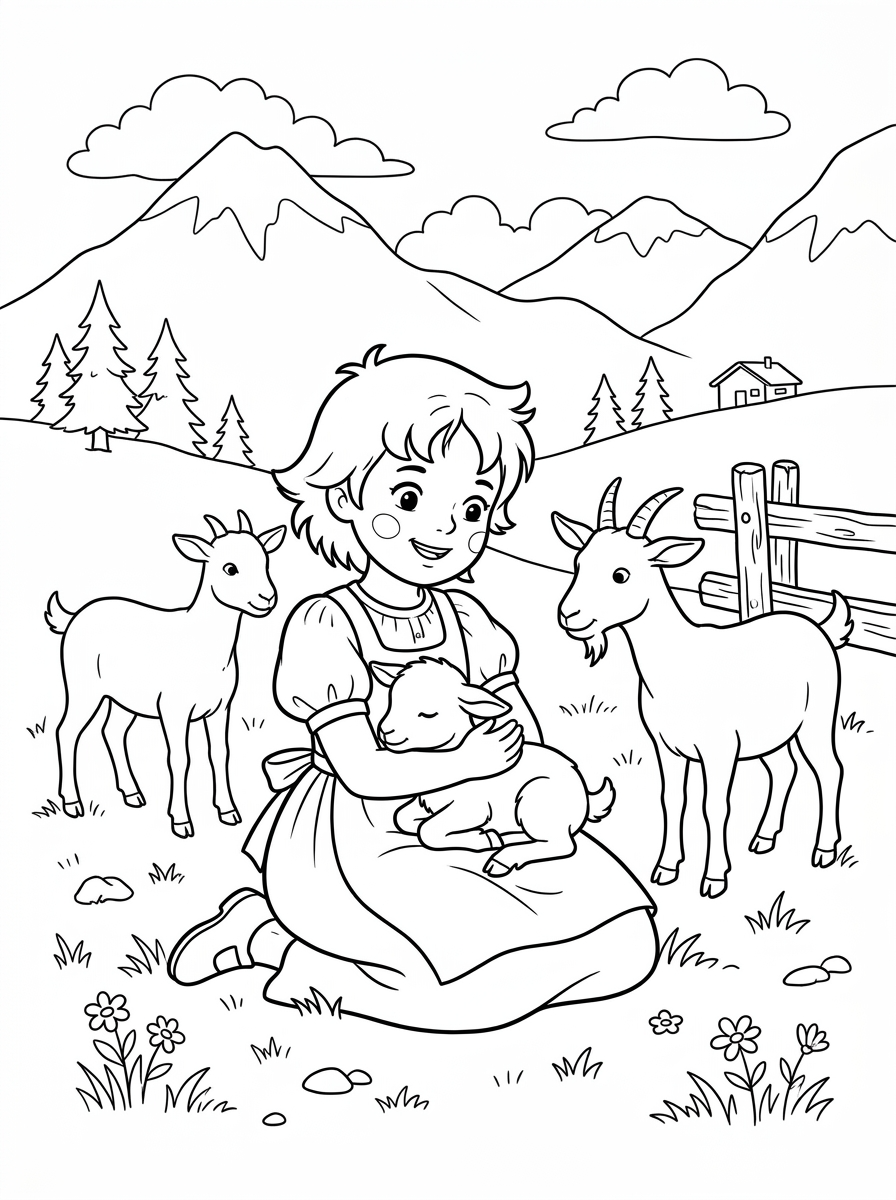 disegni Heidi da colorare pdf