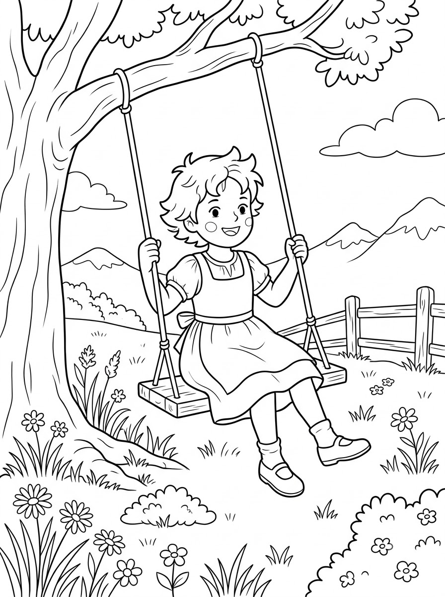 da colorare Heidi disegno facile bambini