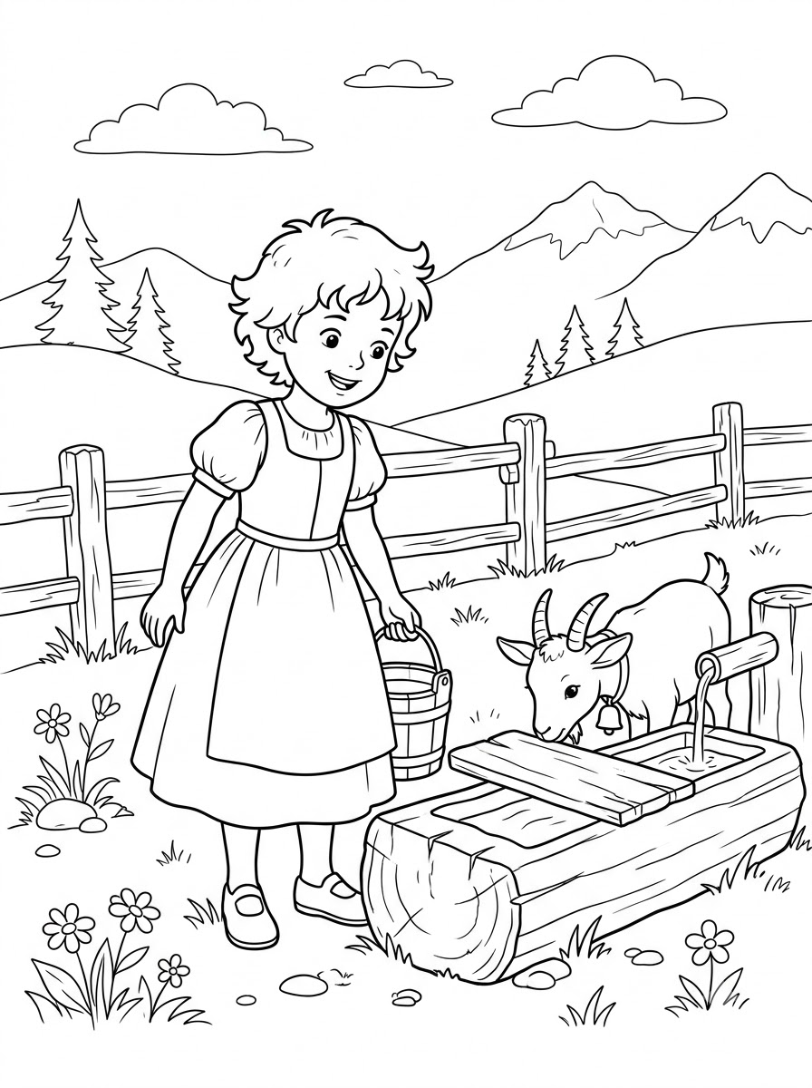 Heidi da colorare per bambini