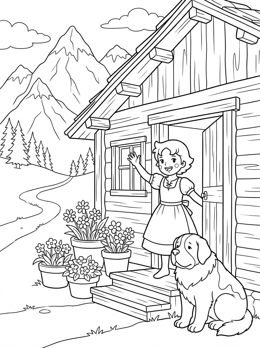 Heidi da colorare pdf