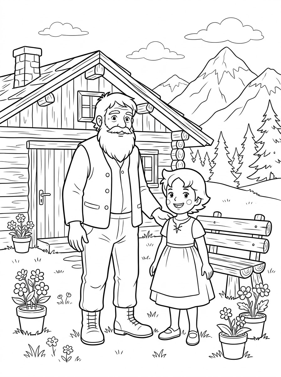 Heidi da colorare e stampare a4