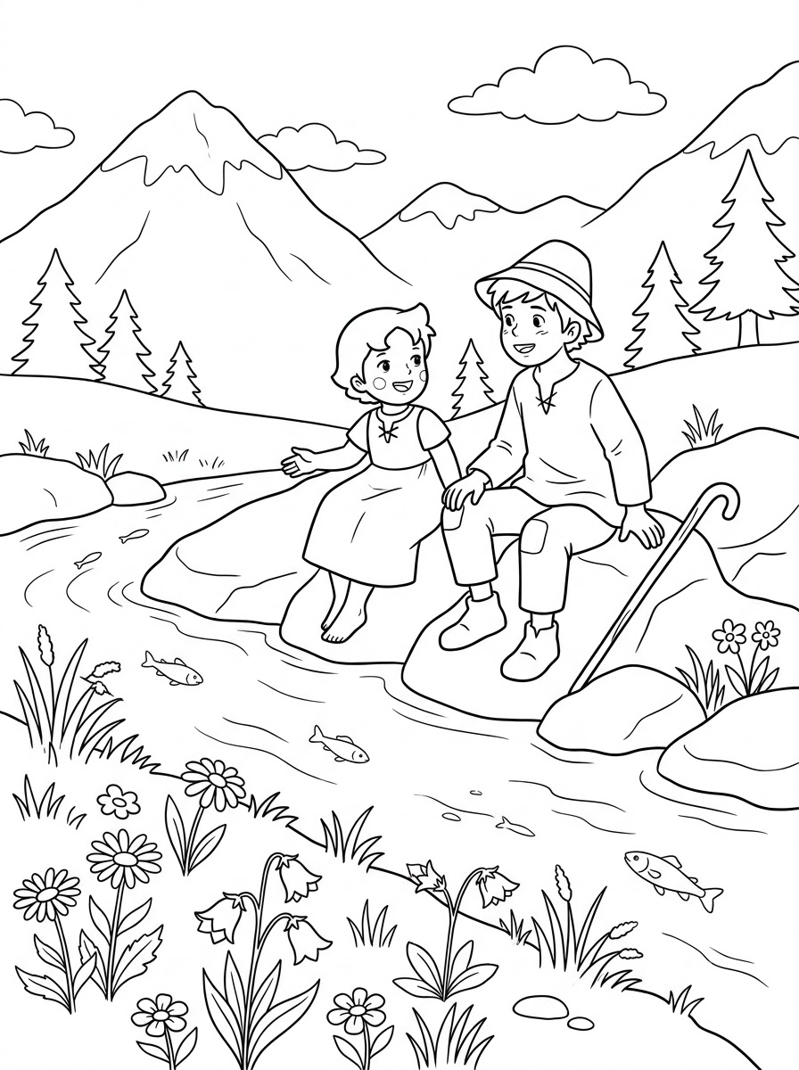 disegni Heidi da colorare per bambini