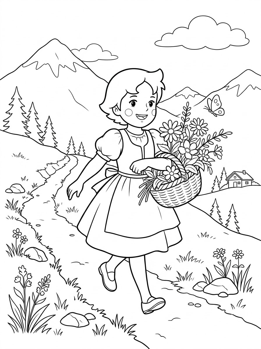 immagine Heidi da colorare