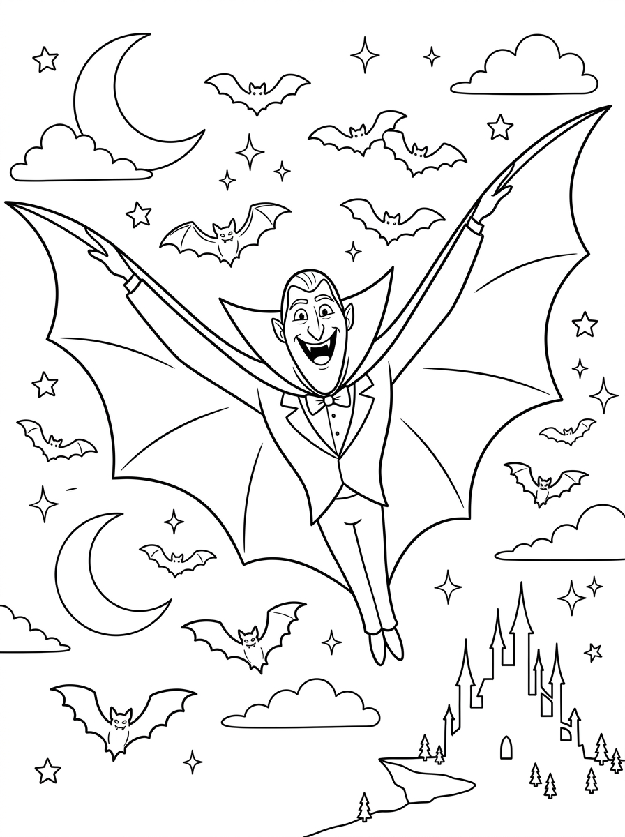 Hotel Transylvania disegno facile da colorare