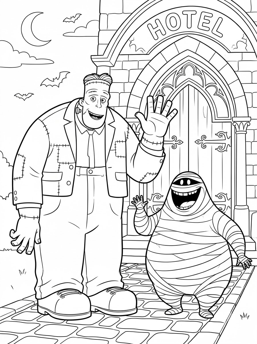 disegni da colorare Hotel Transylvania da stampare