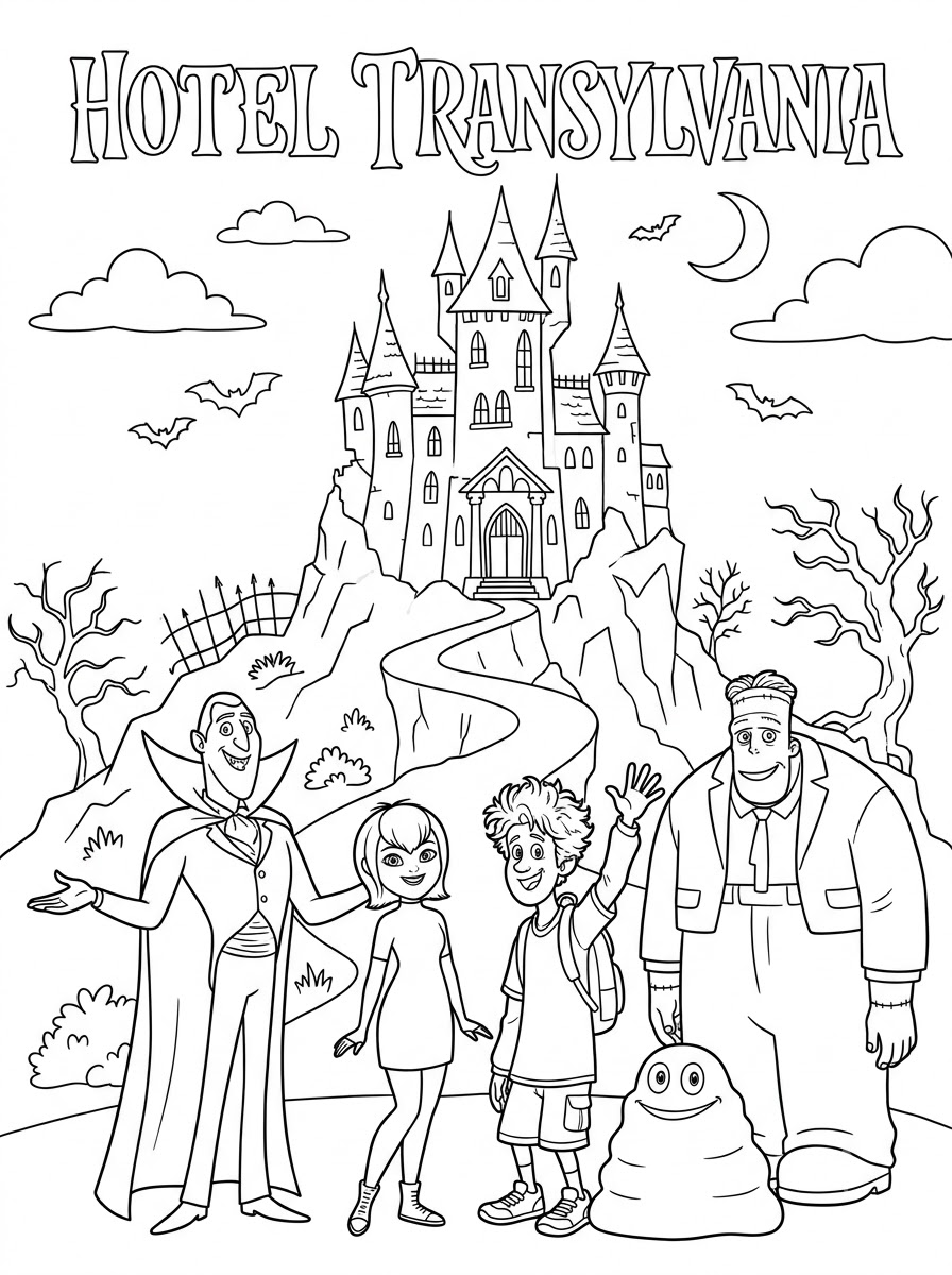 disegno di Hotel Transylvania da stampare e colorare