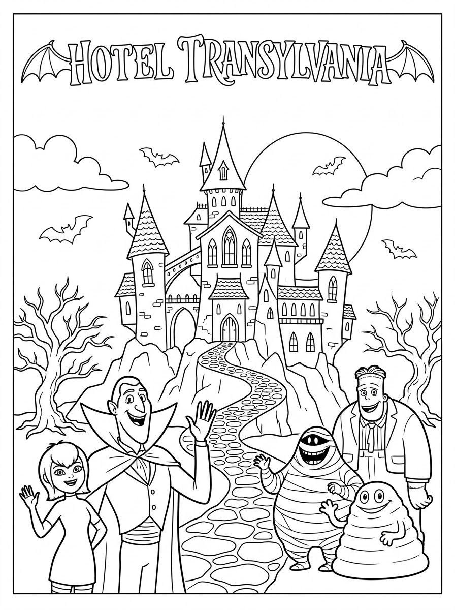 disegno Hotel Transylvania da colorare per bambini