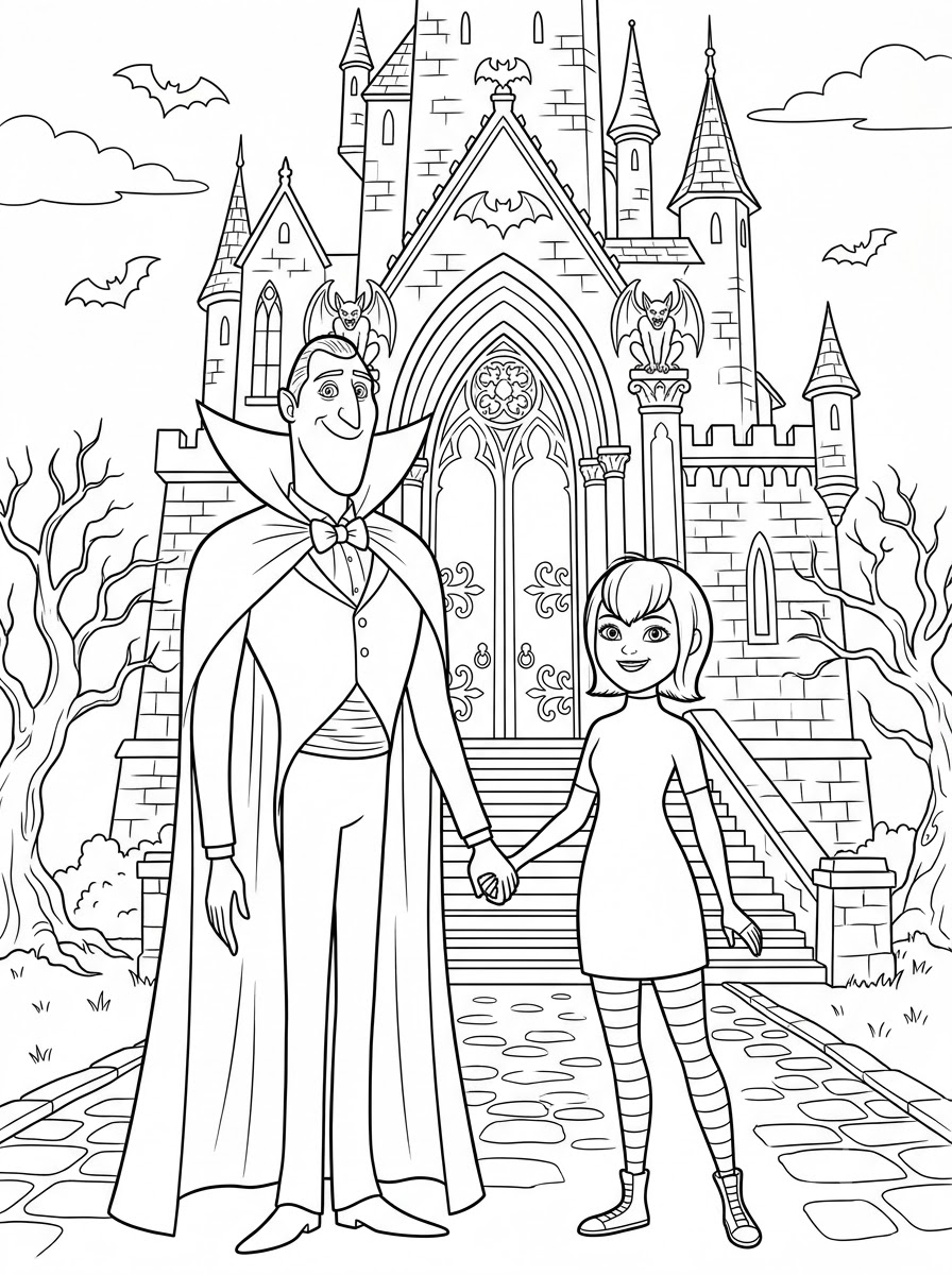 disegni Hotel Transylvania facili da colorare 1
