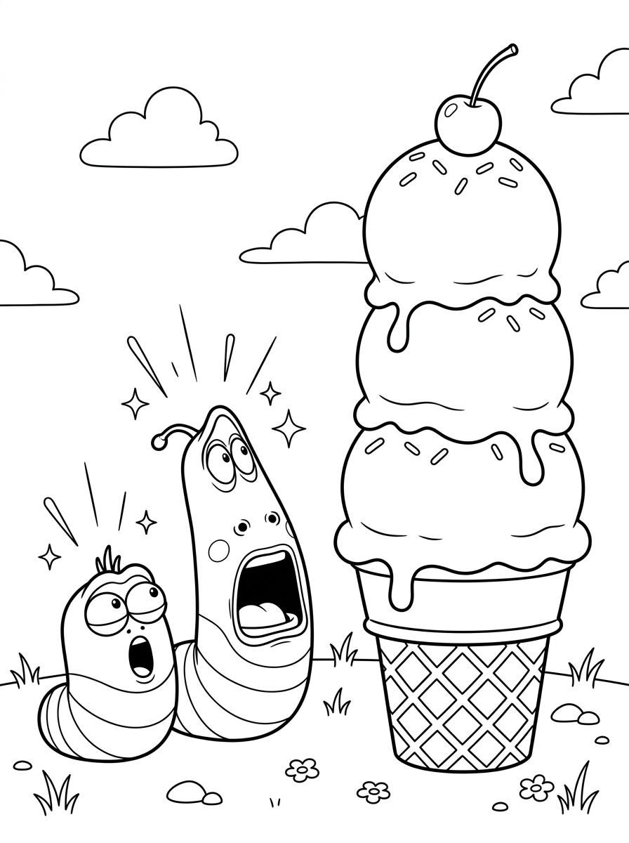 disegno Larva da colorare per bambini