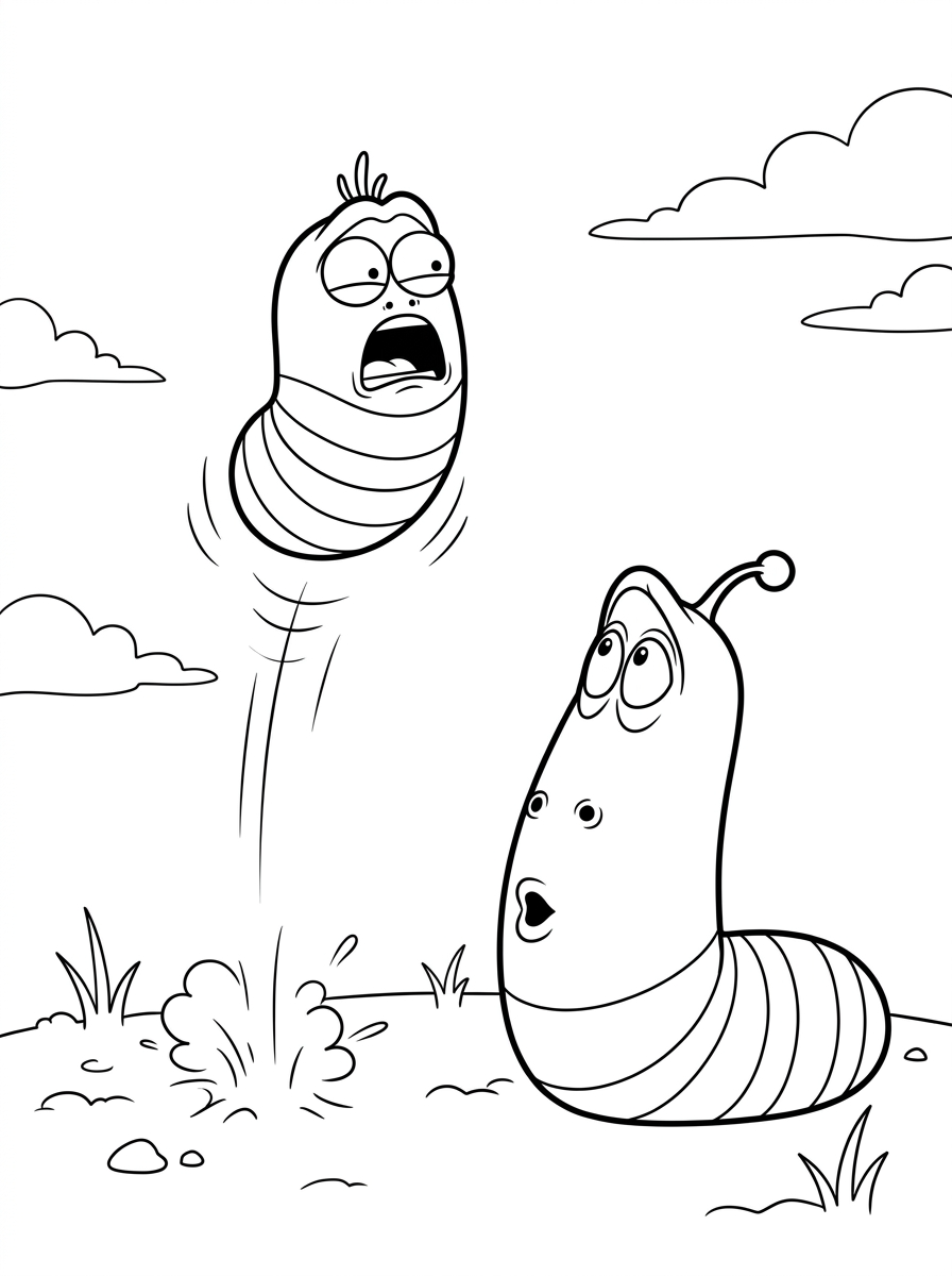 stampe da colorare per bambini Larva