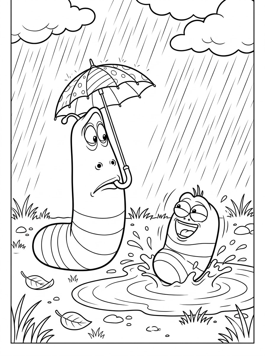 Larva disegno da colorare facile