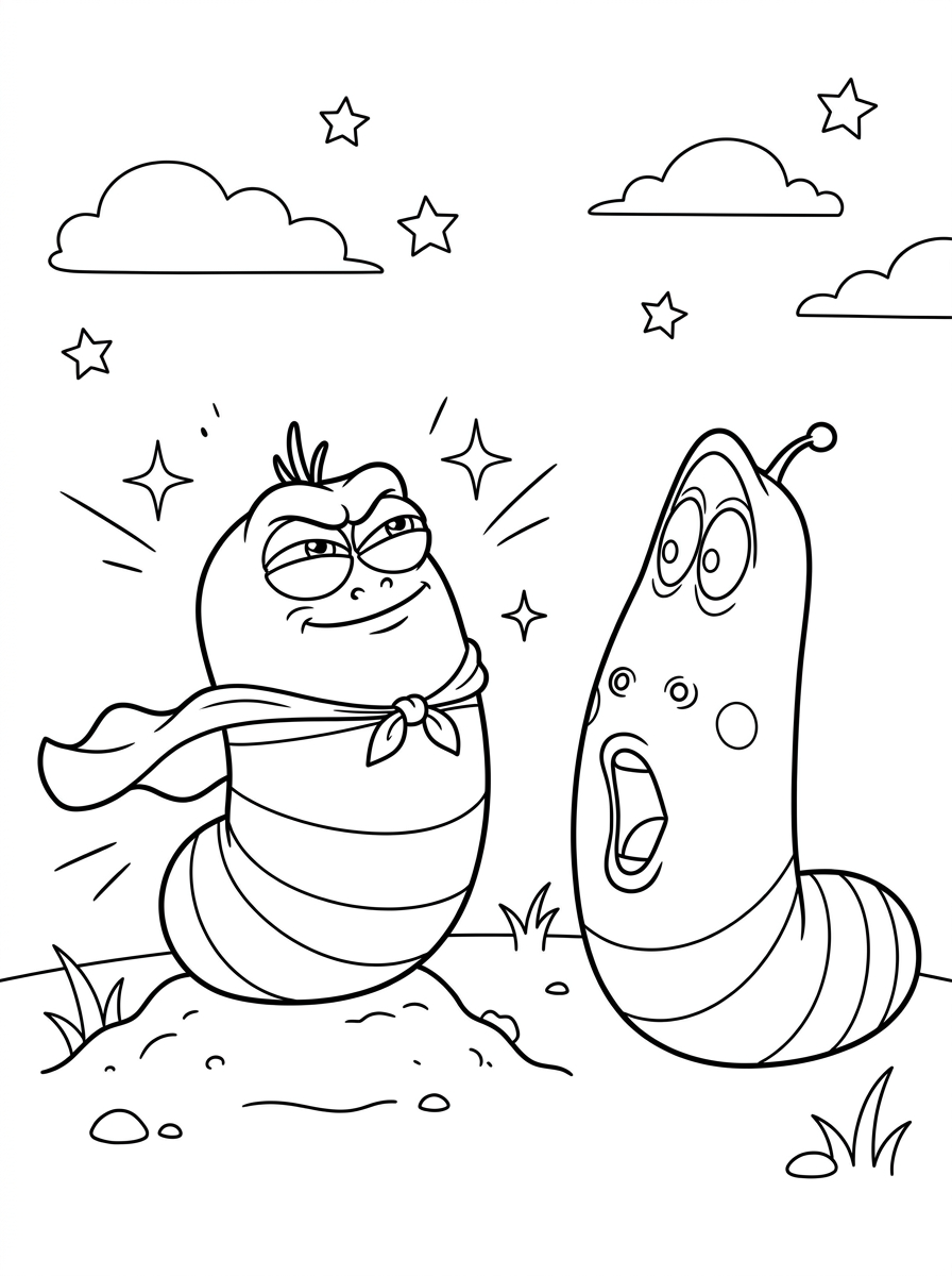 Larva da colorare e stampare 1