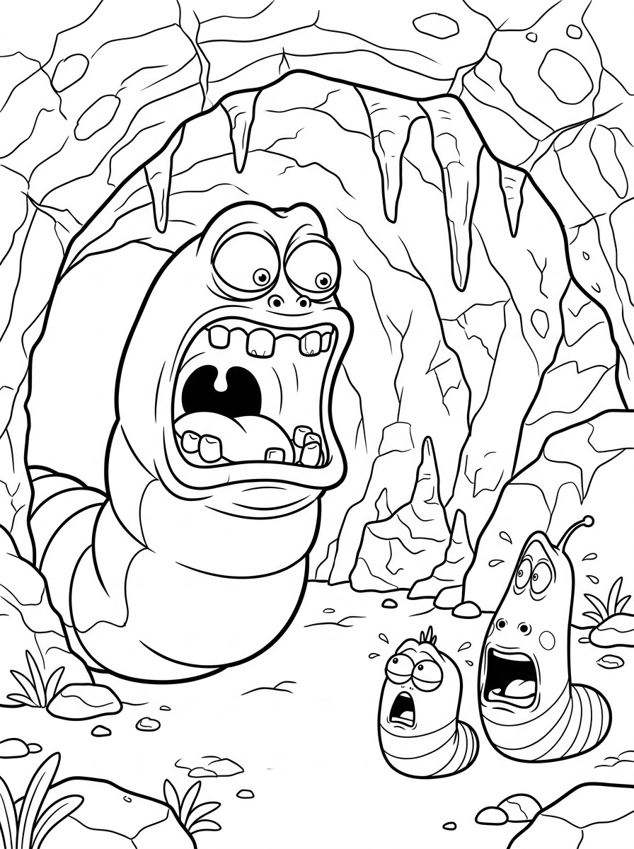 Larva da colorare a4