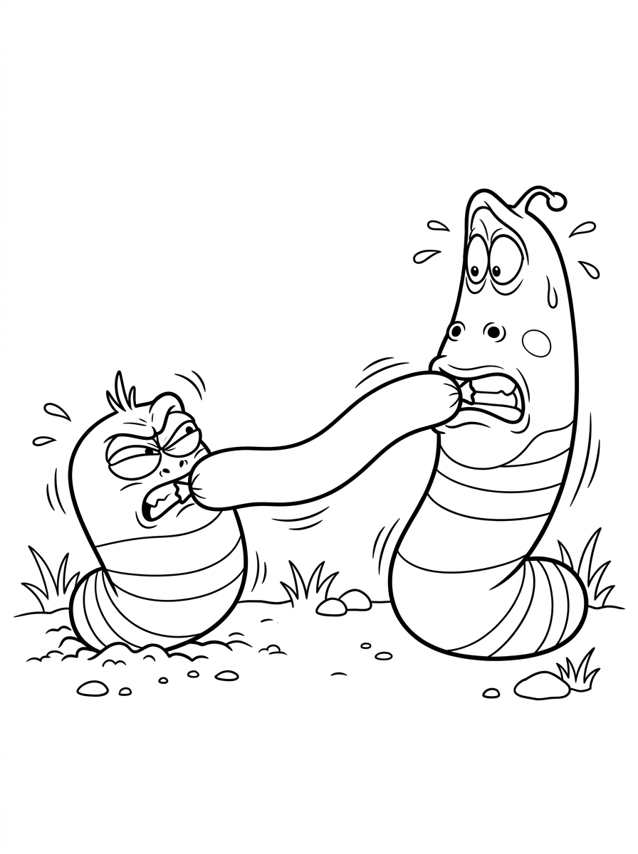 disegni facili di Larva da colorare