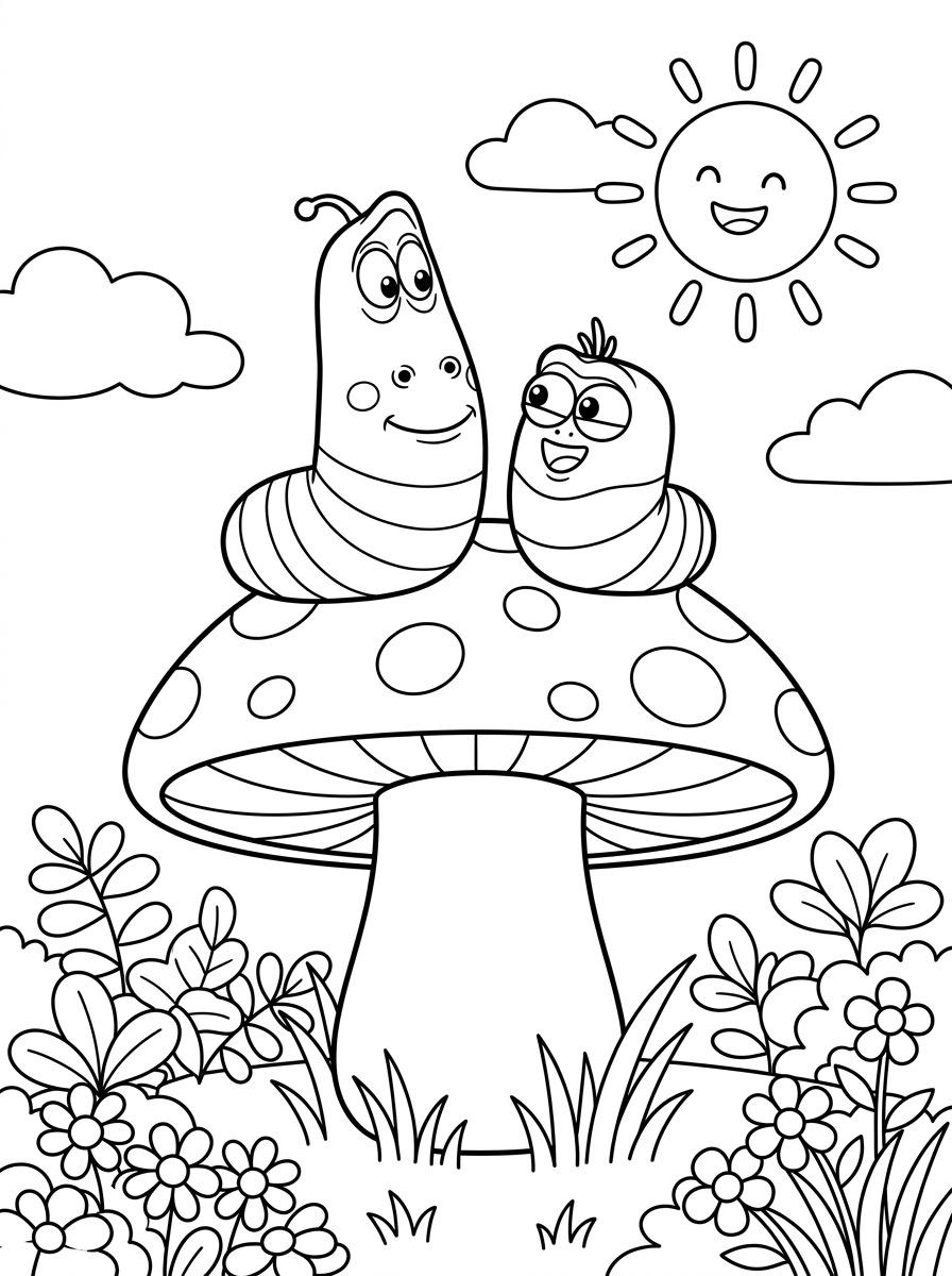 da colorare Larva disegno facile bambini