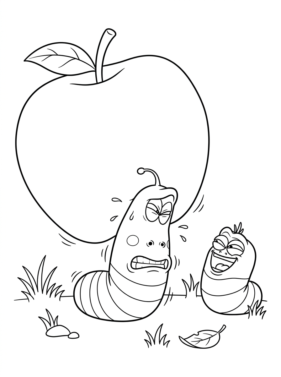 Larva da colorare e stampare