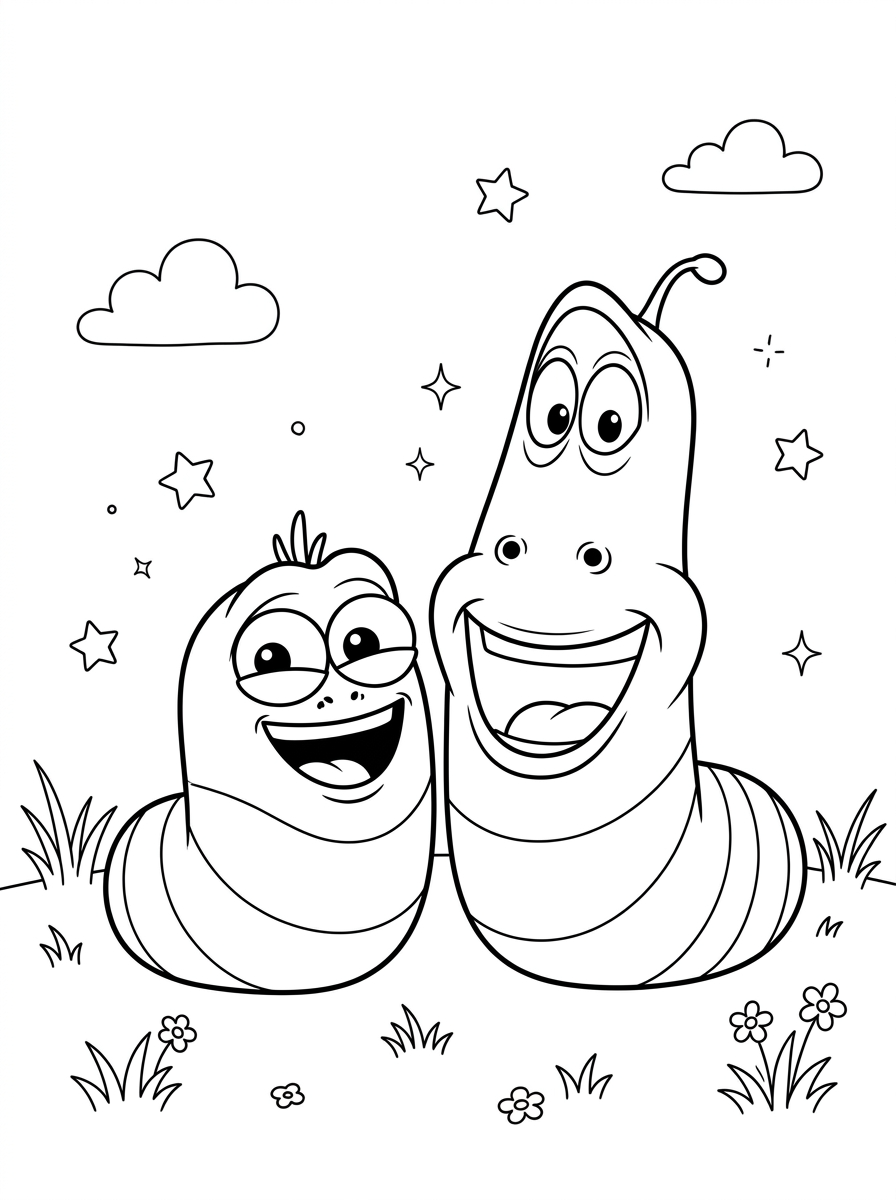 disegni Larva da colorare pdf