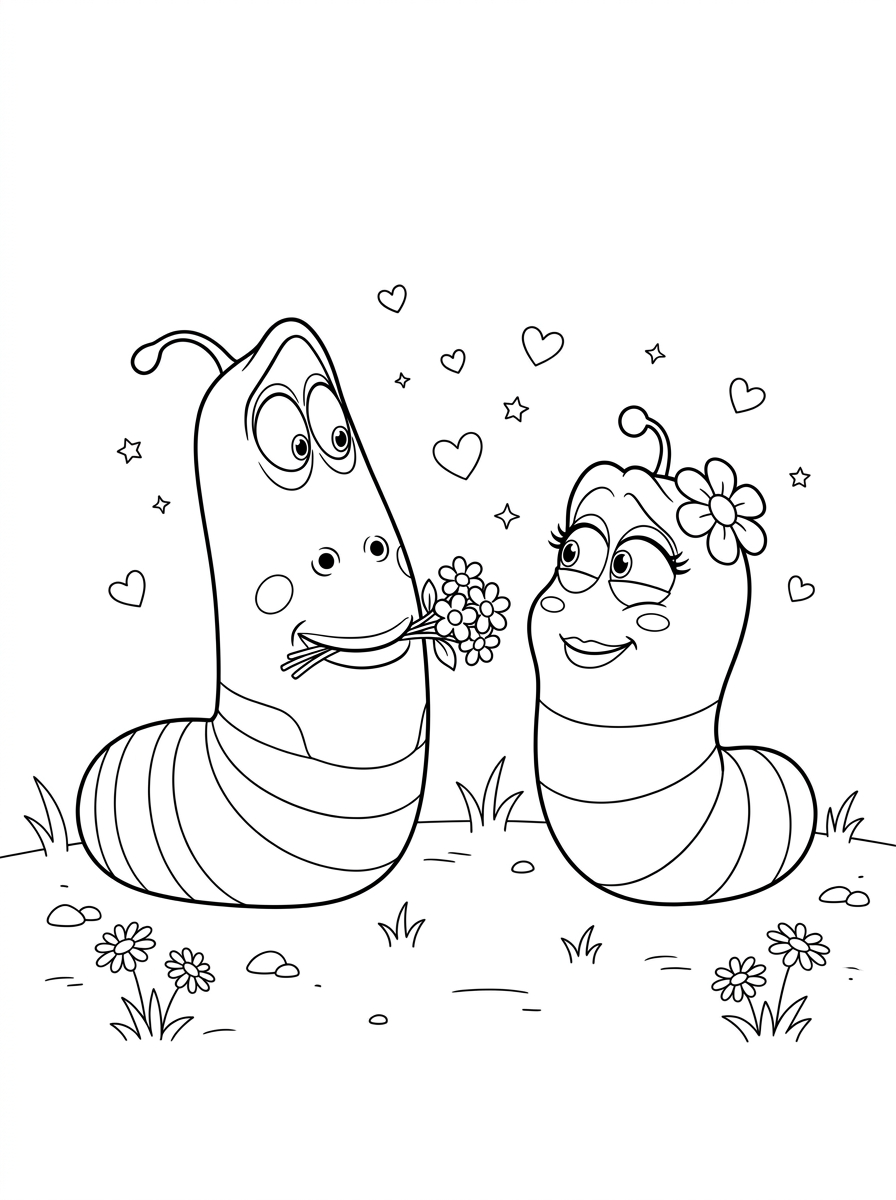 Larva da colorare pdf