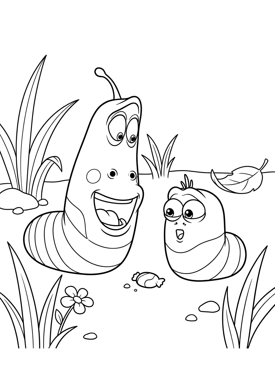 disegni da colorare Larva da stampare