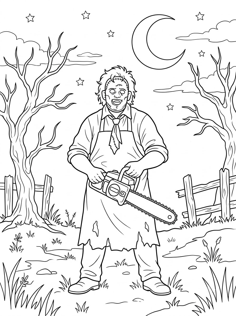disegni Leatherface da colorare e stampare