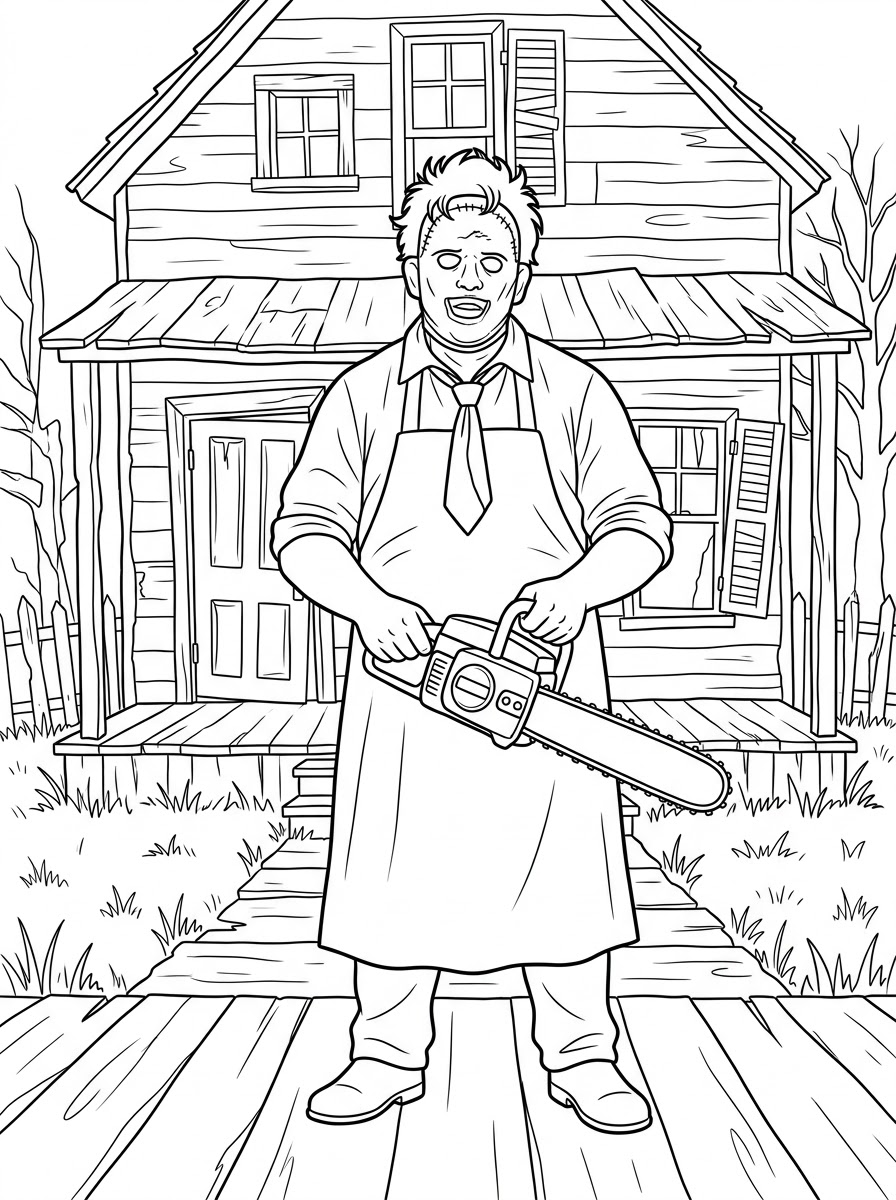disegno di Leatherface da stampare e colorare