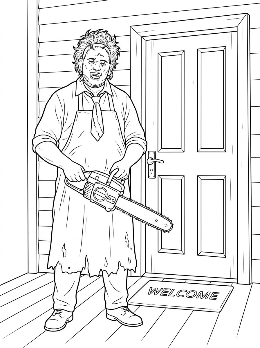 Leatherface da stampare e colorare gratis