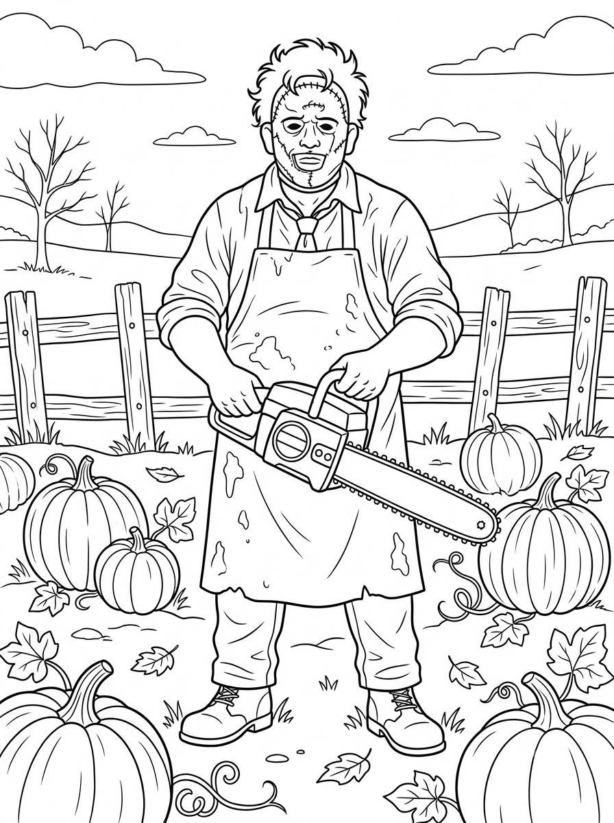 Leatherface da colorare a4